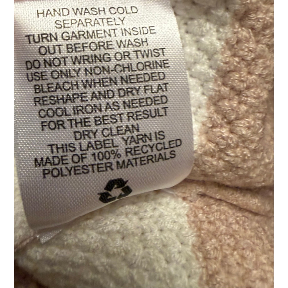 NWT Women's Lucky Brand Long Sleeve Striped Knit Dress L Beige White - Picture 10 of 12